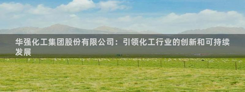 球盟会最新活动：华强化工集团股份有限公司：引领化工行业的创新