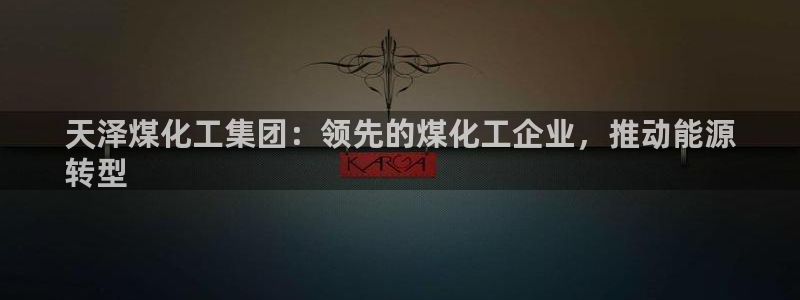 球盟会官方客服：天泽煤化工集团：领先的煤化工企业，推动能源
