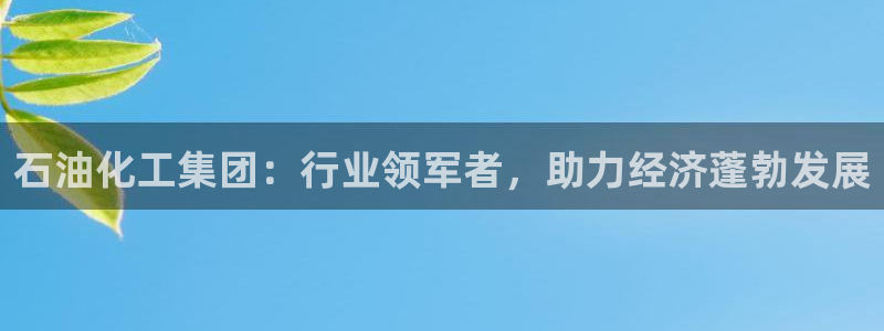球盟会官方网址入口：石油化工集团：行业领军者，助力经济蓬勃发