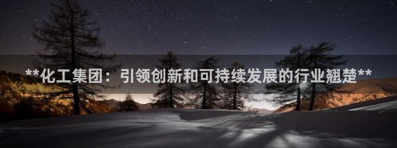 球盟会官方平台入口：**化工集团：引领创新和可持续发展的行业